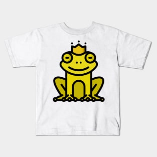 Frog Toad King Crown Yellow Kids T-Shirt